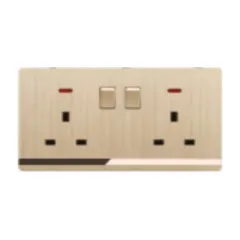 Double 13A socket, champagne