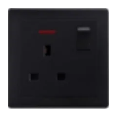 13A switched socket, black