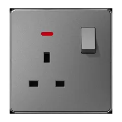 13A switched socket, grey