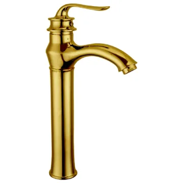 Gold tall basin mixer