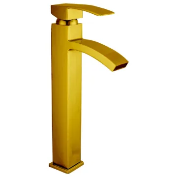 Gold tall basin mixer