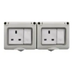 Weatherproof 2 switches and 2 sockets
