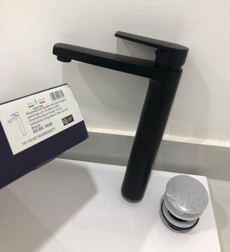 Definno tall black basin mixer