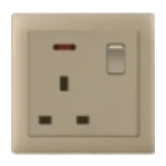 13A switched socket, matte gold