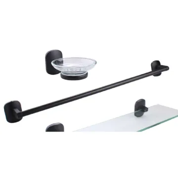 Black bathroom accessory set