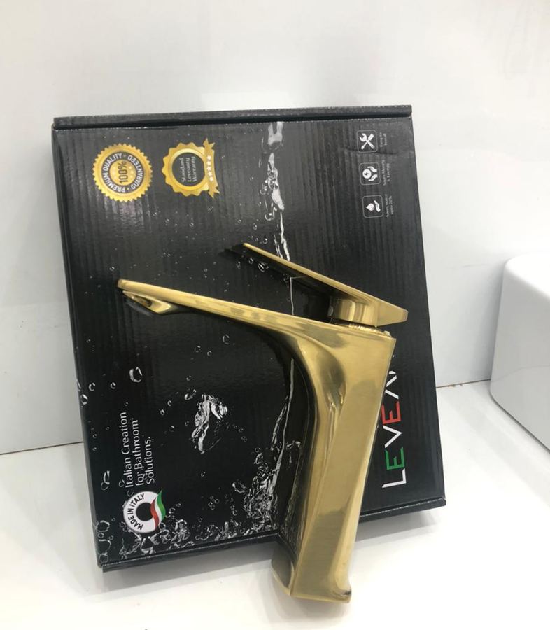 Leveanty gold basin mixer