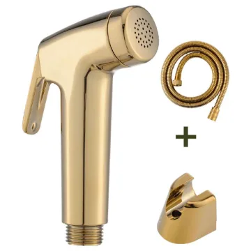 Gold hand sprayer with hose and holder