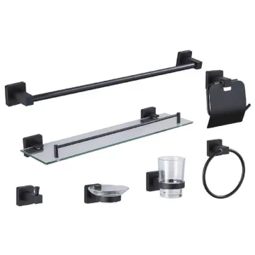 Black bathroom accessory set